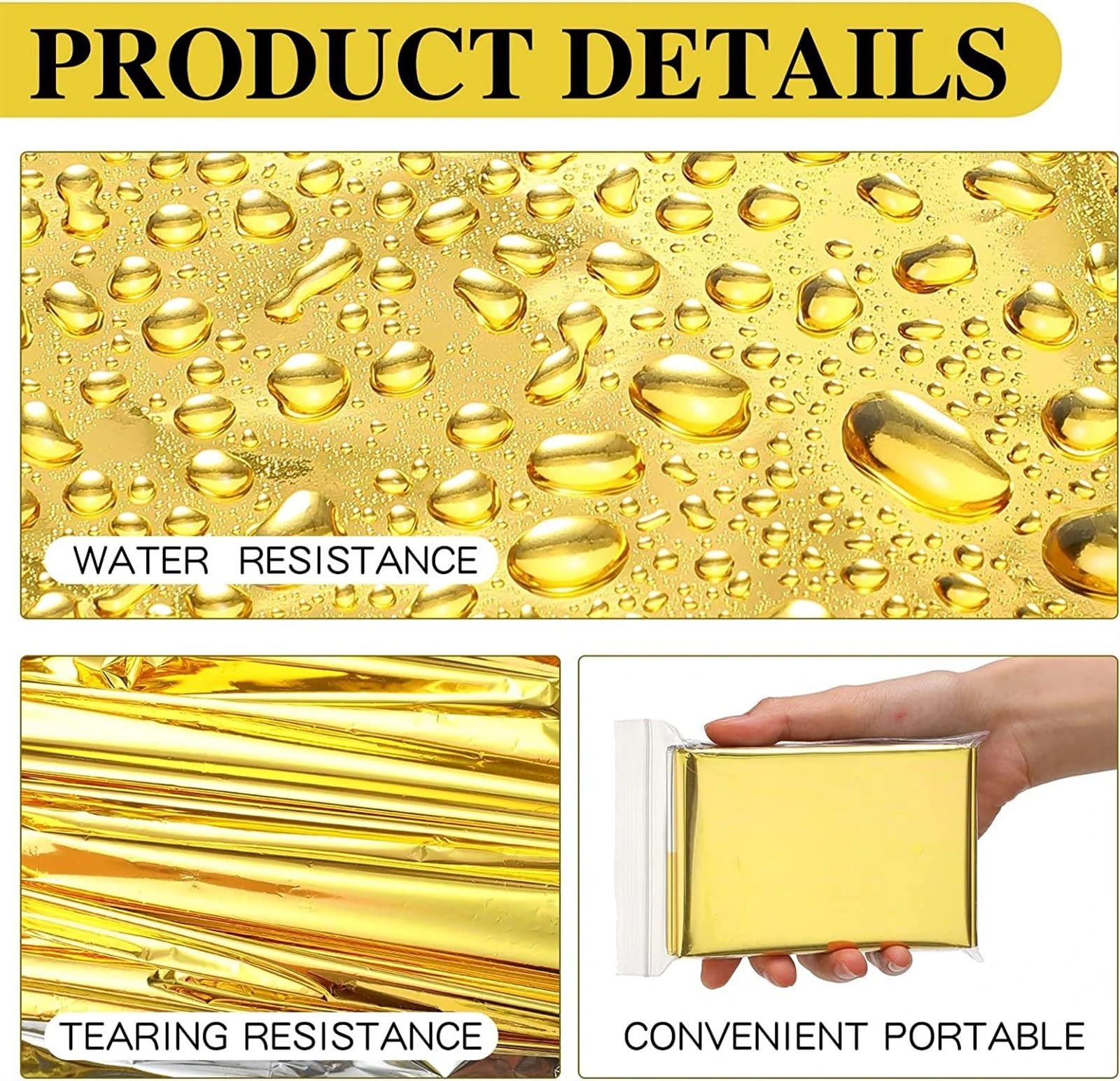 1/10PCS Notfall Decke Falten wasserdichte Aluminium Folie Wärmedämmung Decke Wildnis Rettungs Decke(GS-130-10PCS)