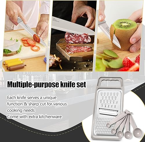 Miniatura 6 de HaWare Juego de utensilios de cocina, juego de utensilios de cocina de silicona de 23 piezas con juego de 21 piezas de bloque de cuchillos y