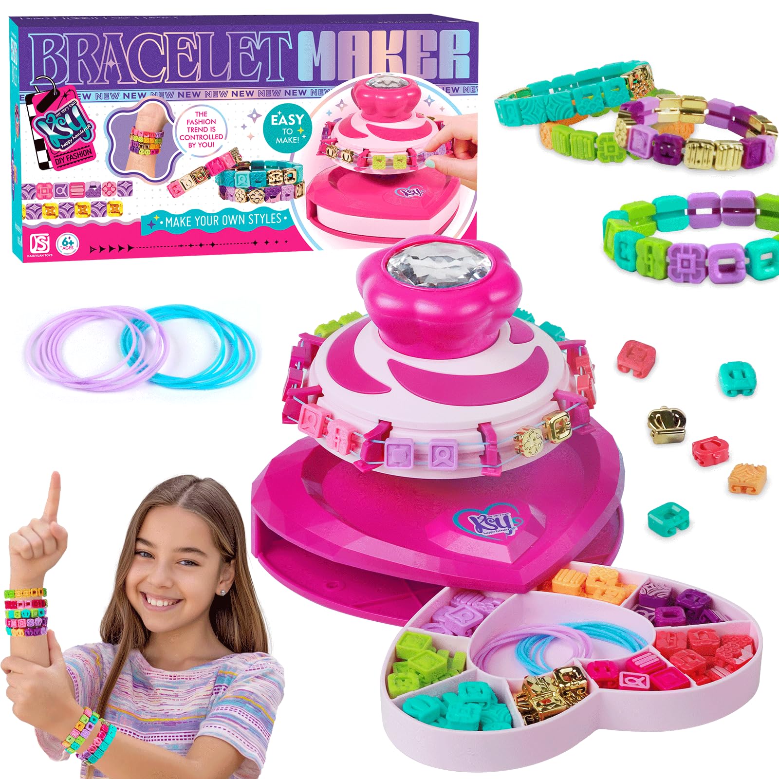 Martiount Bracelet Making Kit for Girls, 216 Beads - Make 13 Bracelets, DIY Arts & Crafts Kit for 8-12 Year Olds, Christmas & Birthday Gift