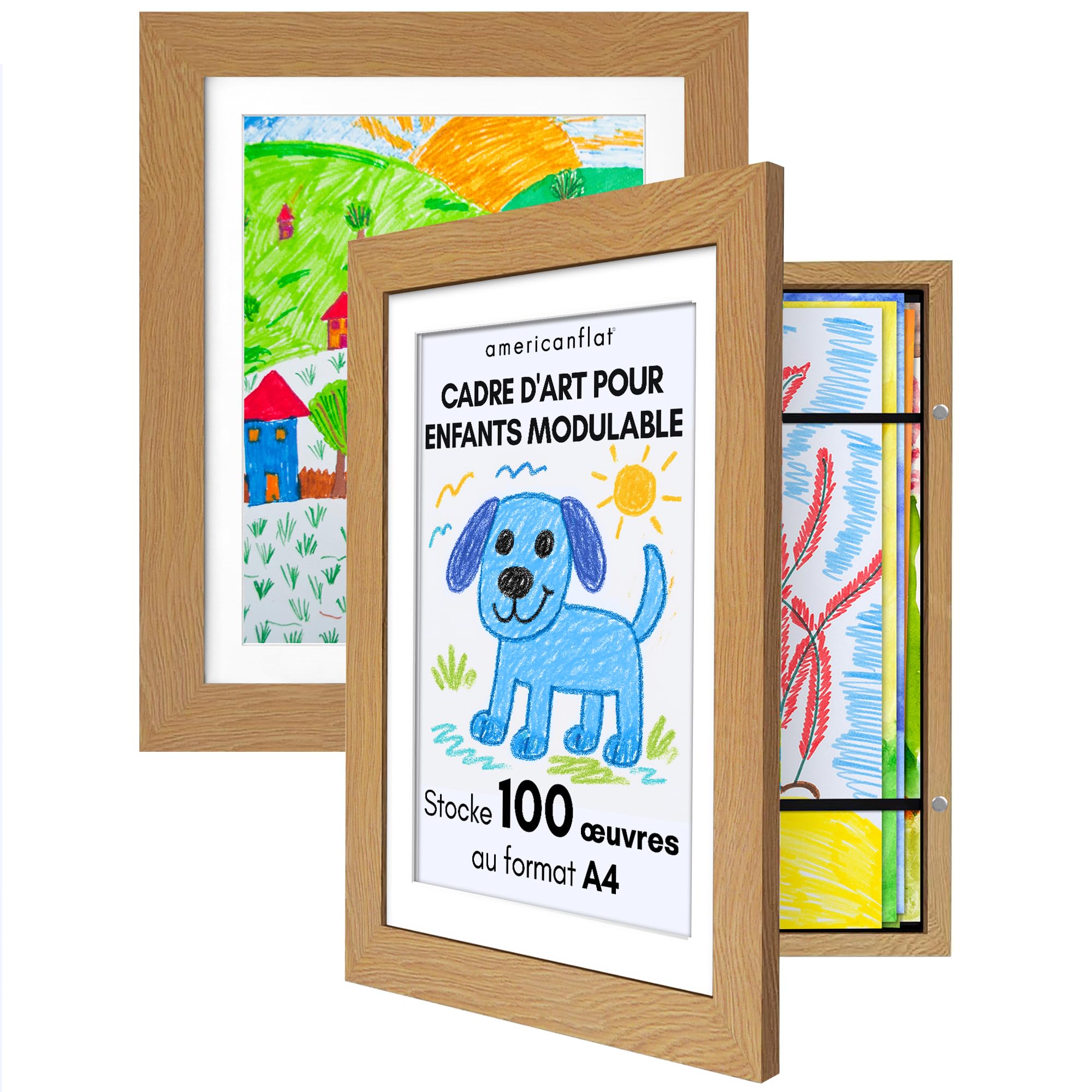 Cadre dessin enfant A4 pour ranger 100 dessins facilement sans encombrer vos murs
