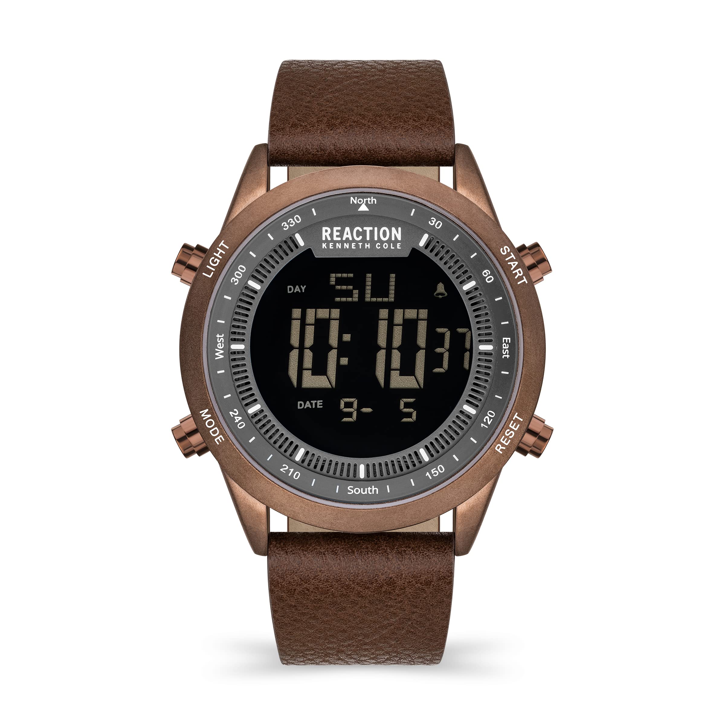 Kenneth Cole Reaction Digital Mens Watch - Krwgd2191202 (Grey Dial Brown Colored Strap) (B09TS1P3G8) Amazon Price History, Amazon Price Tracker