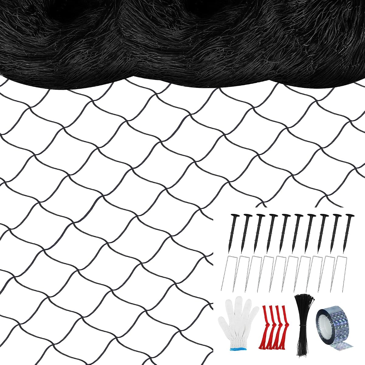 25 x 50 Ft Bird Netting with 2.4" Square Mesh Bird Net for Chicken Coop | Heavy Duty Nylon Poultry Netting for Garden Protect Fruit Trees, Vegetables and Plants Against Birds, Deer