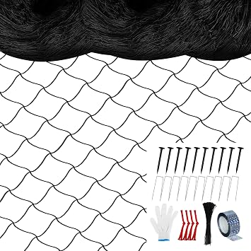 25 x 50 Ft Bird Netting with 2.4" Square Mesh Bird Net for Chicken Coop