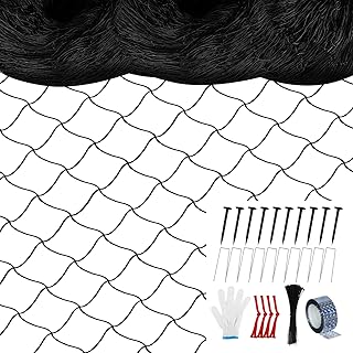 Unves Bird Netting 25' x 50' with 2.4" Square Mesh Bird Net for Chicken Coop, Heavy Duty Nylon Poultry Netting for Garden Protect Fruit Trees, Vegetables and Plants Against Birds, Deer