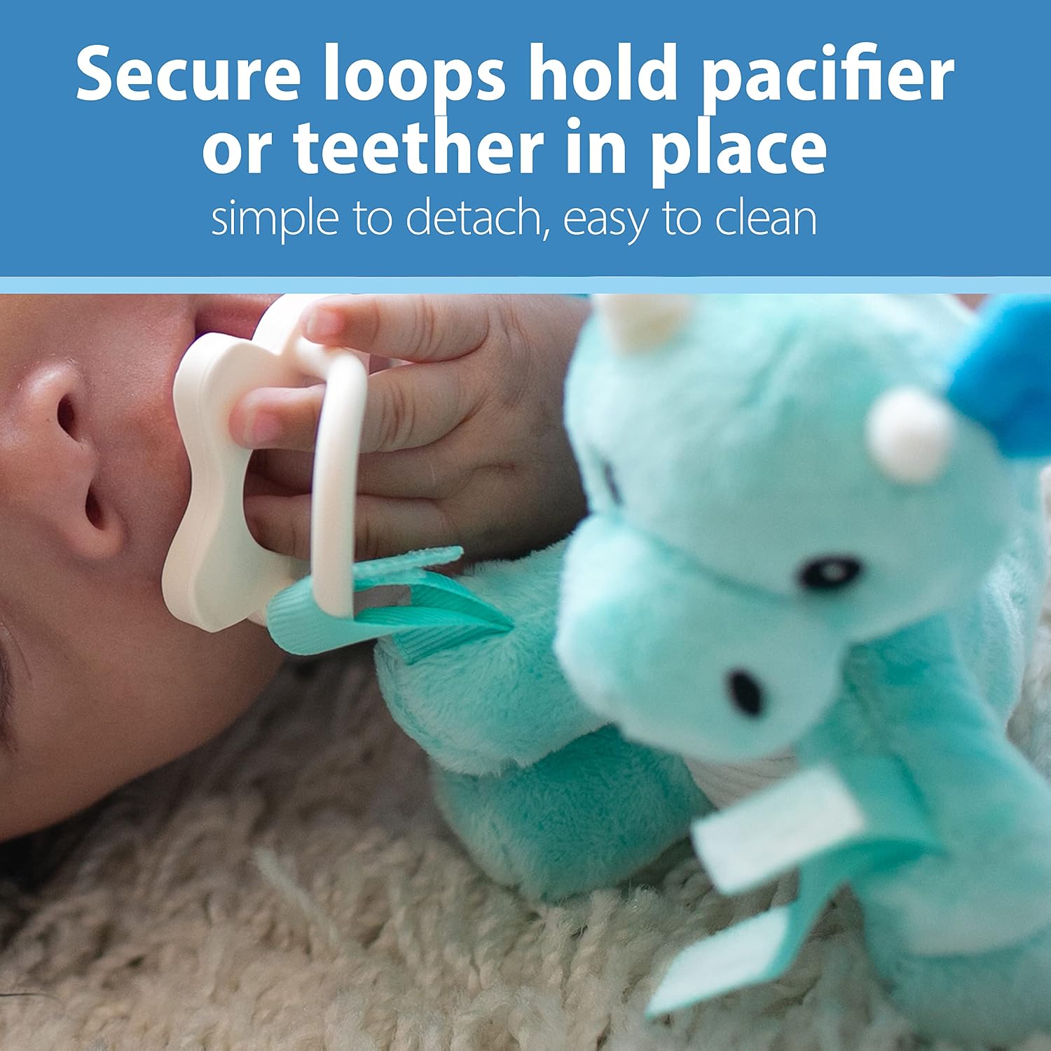 Dr. Brown’s Baby Lovey Pacifier & Teether Holder, Deer with Pink HappyPaci, 100% Silicone, 0-6m