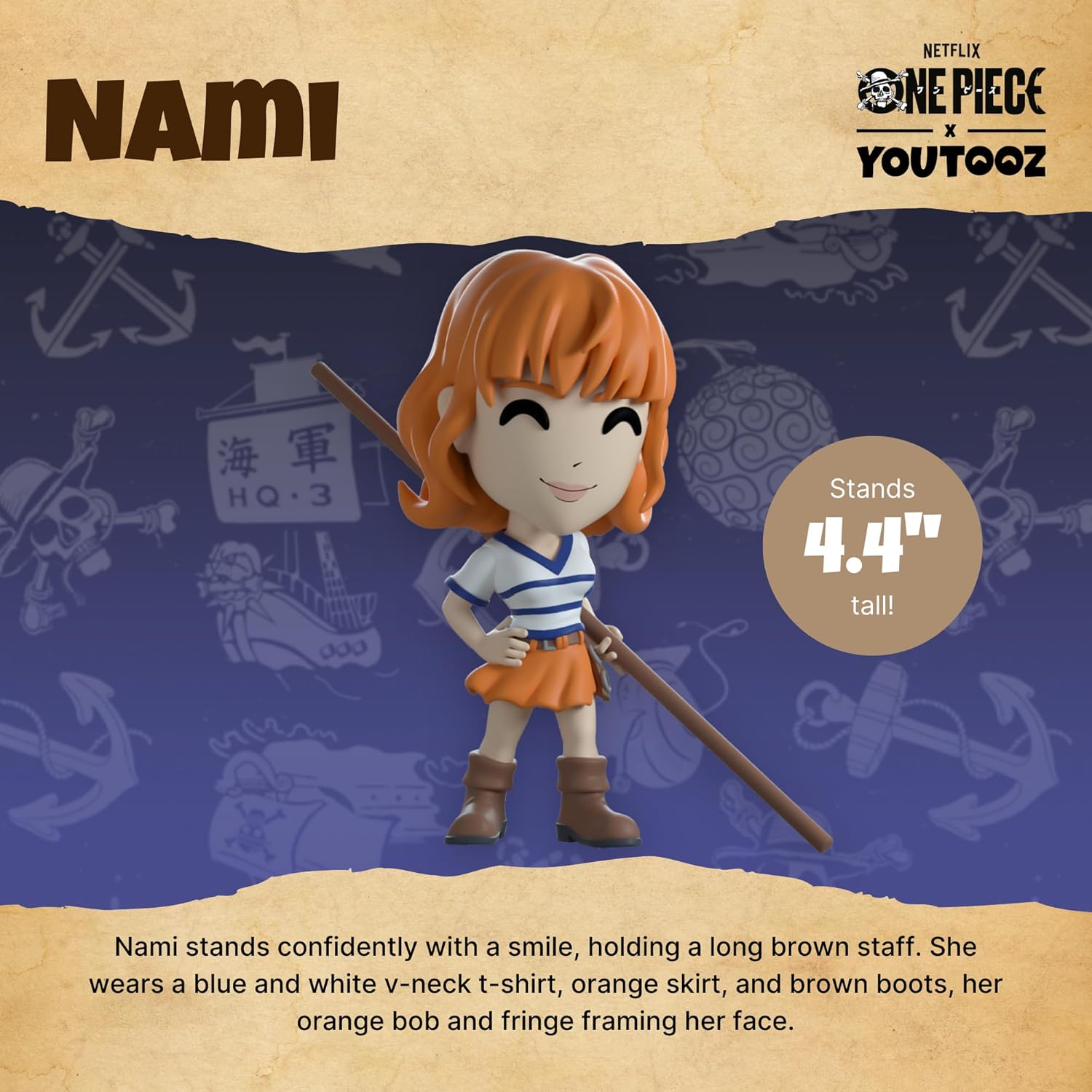 Youtooz Nami 4.4" Vinyl Figure, Collectible Nami Anime Figurine from One Piece