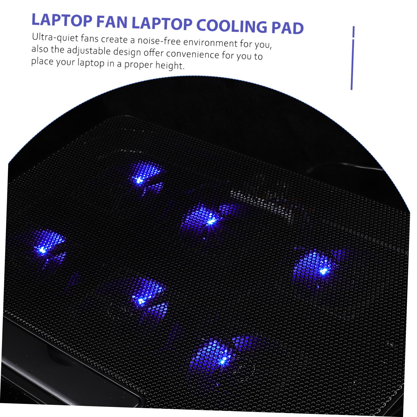 POPETPOP Base di Raffreddamento per Laptop Nero in Plastica 6 Ventole Silenziose, Facile da Trasportare, per Desktop e Viaggio, la Stagione Calda