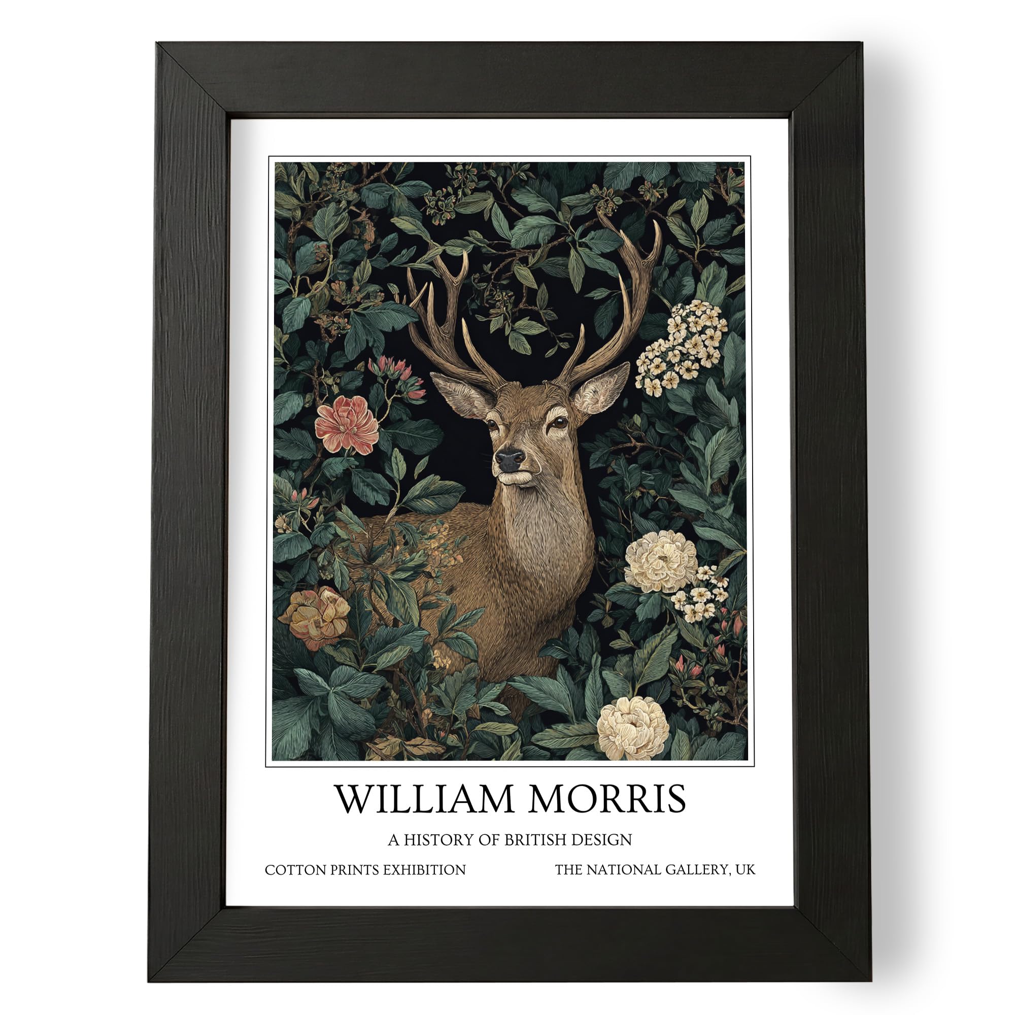 Fans Favourites William Morris - Vintage Art Noevua British Prints, Botanical Wall Art, A History of British Design Collection (Stag, A5, Unframed) — image 1