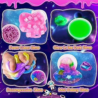 Slime for Children, Gift Girl Child 6 7 8 9 10 11 Years Galaxy Slime Fluffy Games Girl 6-12 Years Female Slime Kit Crafts for Children Toys Girl Play Baby Girl