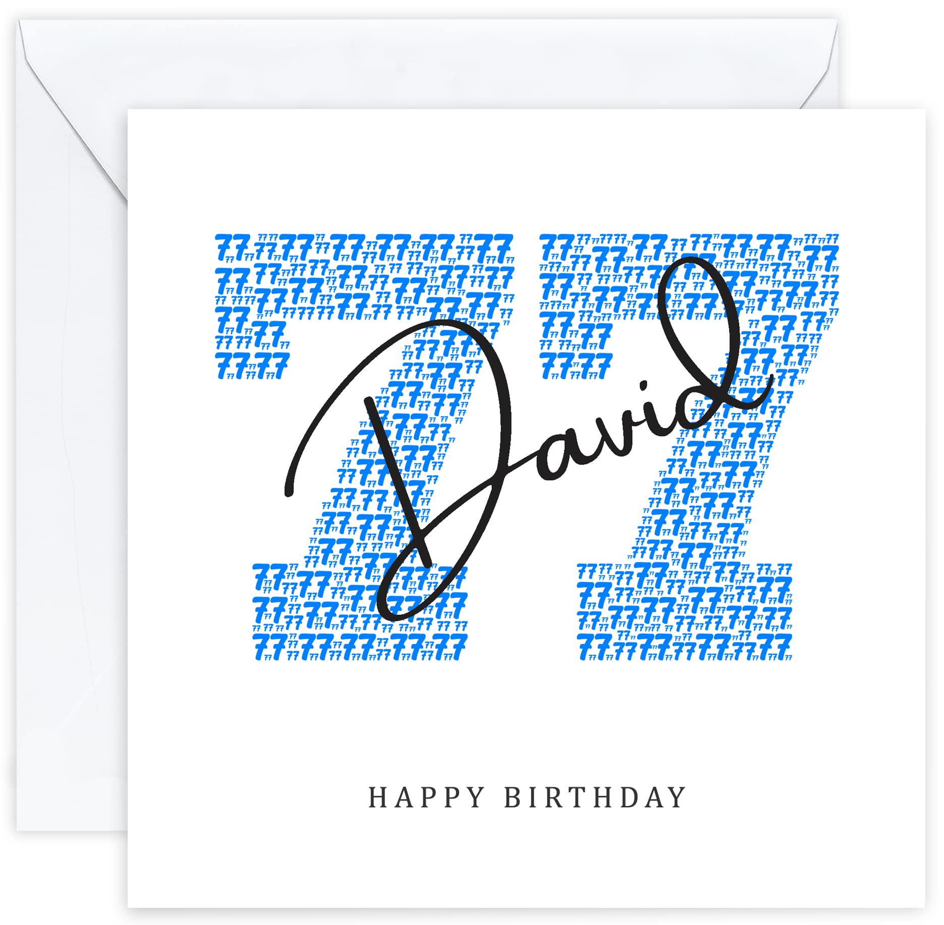 Personalised 77th Birthday Card - Seventy Seventh Birthday Card for Seventy Seven 77 Year Old Men Dad Husband Grandad Father Uncle Brother Him (Age 77) โ image 1