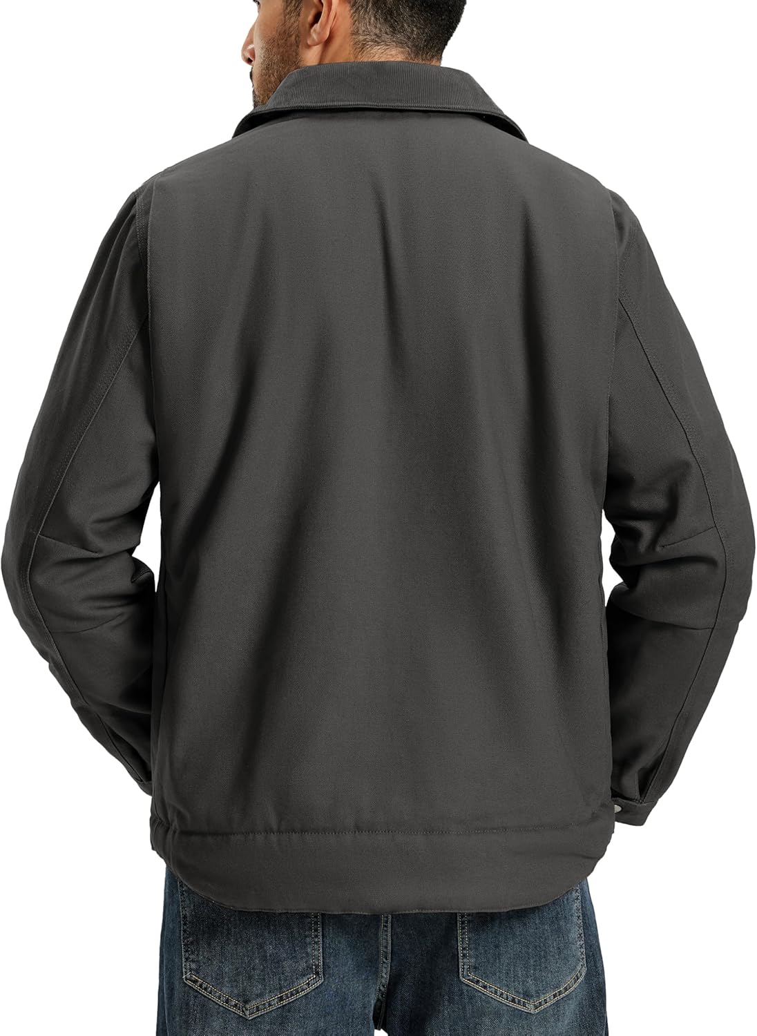 TACVASEN Mens Work Jackets Construction Duck Canvas Jacket Fleece Lined Sherpa Waterproof Warm Winter Heavy Coats - Image 5