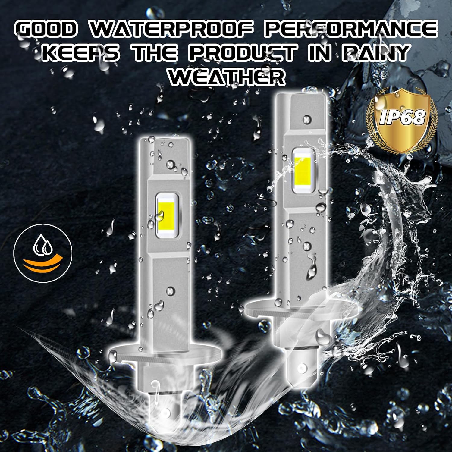 2PCS H1 LED Bulb, 1:1 Mini Size Fog Light Bulbs, 800% Brighter 6500K Cool White, Plug and Play, No Adapter Required Interior Lights Dome Map Door License Plate Lights Raplacement, Pack of 2
