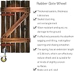 4 inch Spring Caoutchouc Porte chargée Roue,Heavy Duty Porte pivotante Roues Roues avec plaque nominative universelle, Roues de porte pour roulettes de porte de clôture en bois,Porte en bois Roue