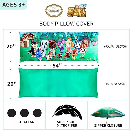 Miniatura 9 de Sonic The Hedgehog Bedding - Funda de almohada corporal de microfibra súper suave con cremallera, 54 x 20 pulgadas, (producto oficial de Sega