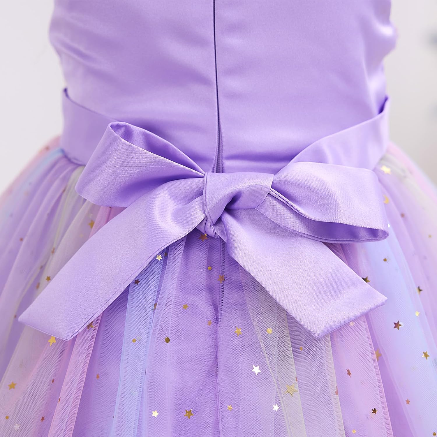 Kids Girls Birthday Party Dress Asymmetric Shoulder Straps Ruched Tulle Tutu Ruffle Dress Cake Crush