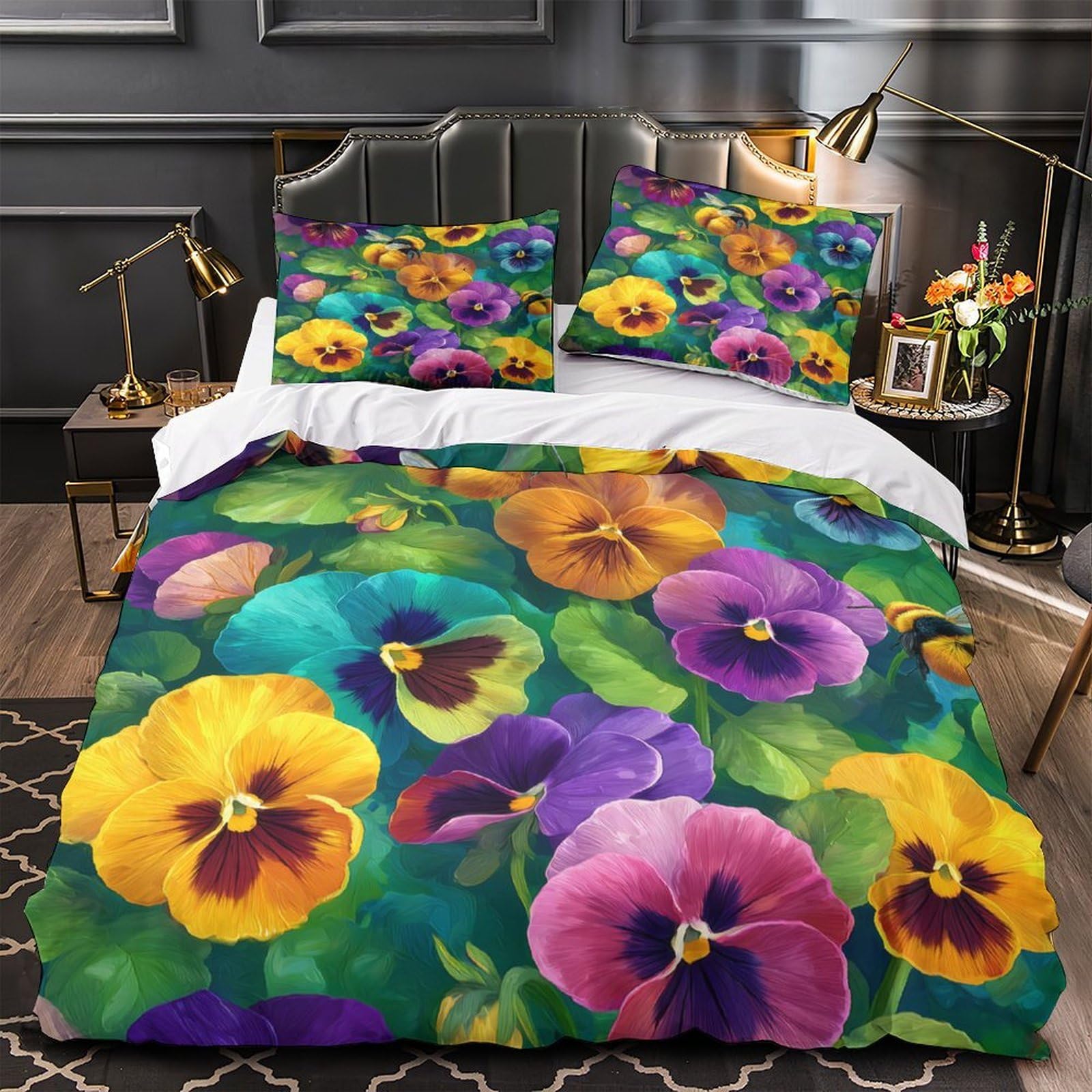 Housse de couette pensée colorée 135x200 microfibre