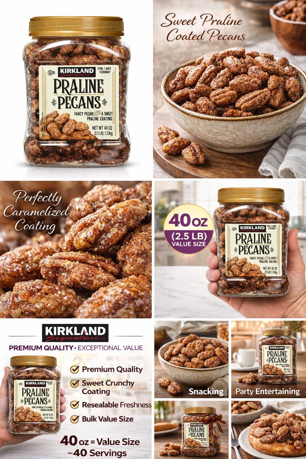 Amazon.co.jp: KIRKLAND SIGNATURE PRALINE PECANS 40oz 1.13Kg