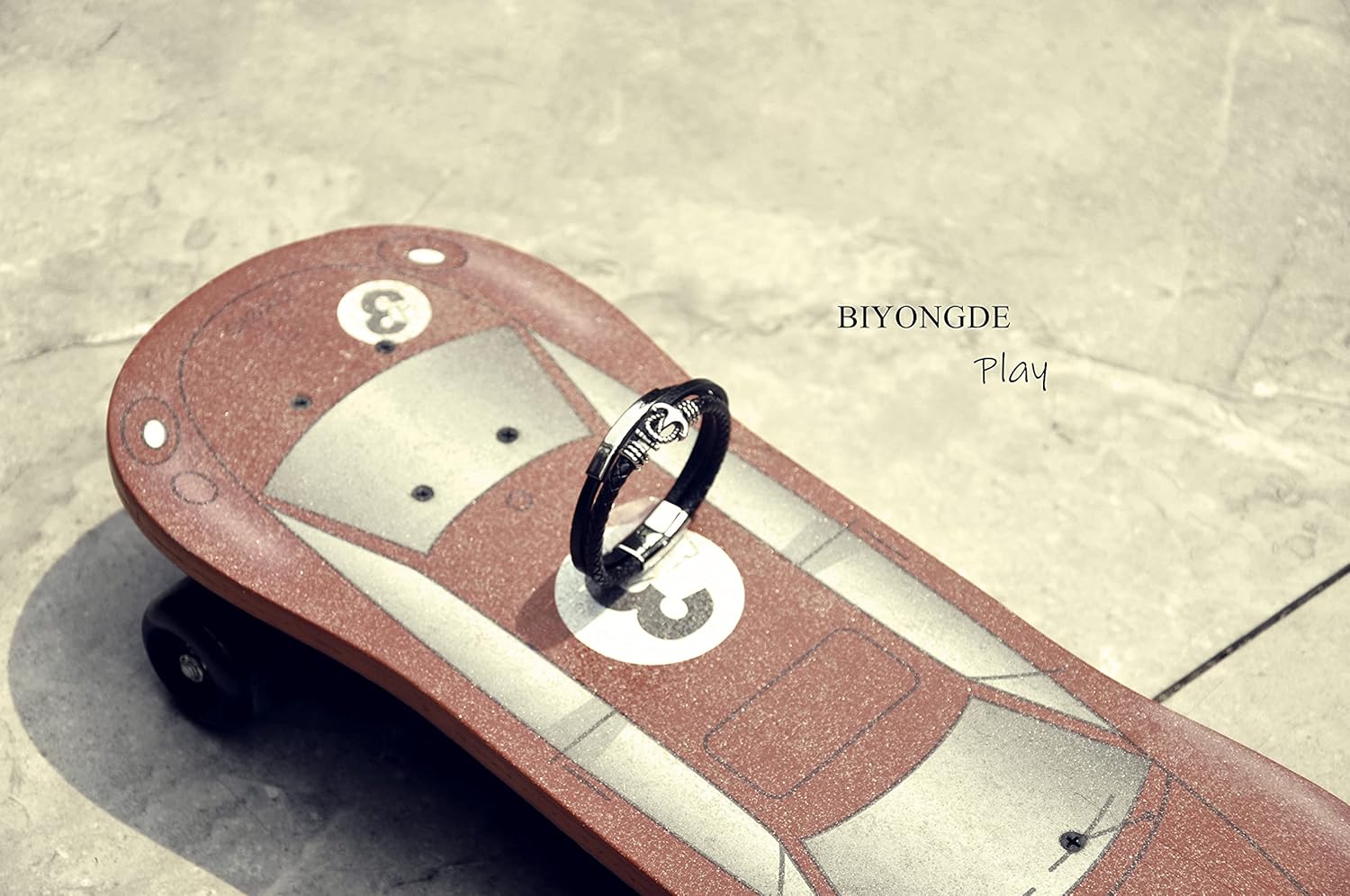 Mens Braided Black Leather Sailor Bracelet with Stainless Steel Silver Anchor Charm, Marine and Nautical Style - Image 4