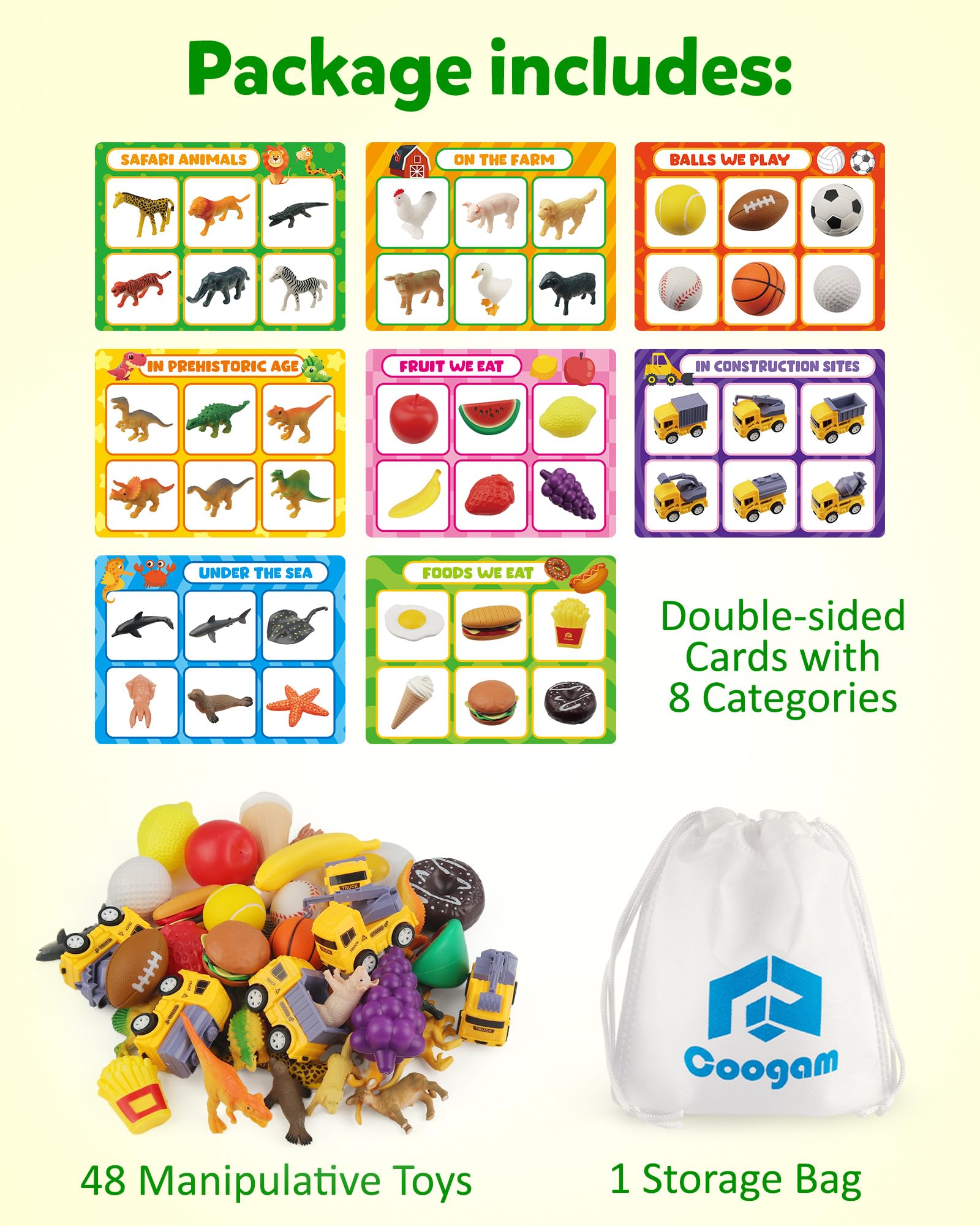 Coogam Juguetes para niños, juegos Montessori de motricidad fina, regalos de aprendizaje preescolar para niños de 2-3-4 años