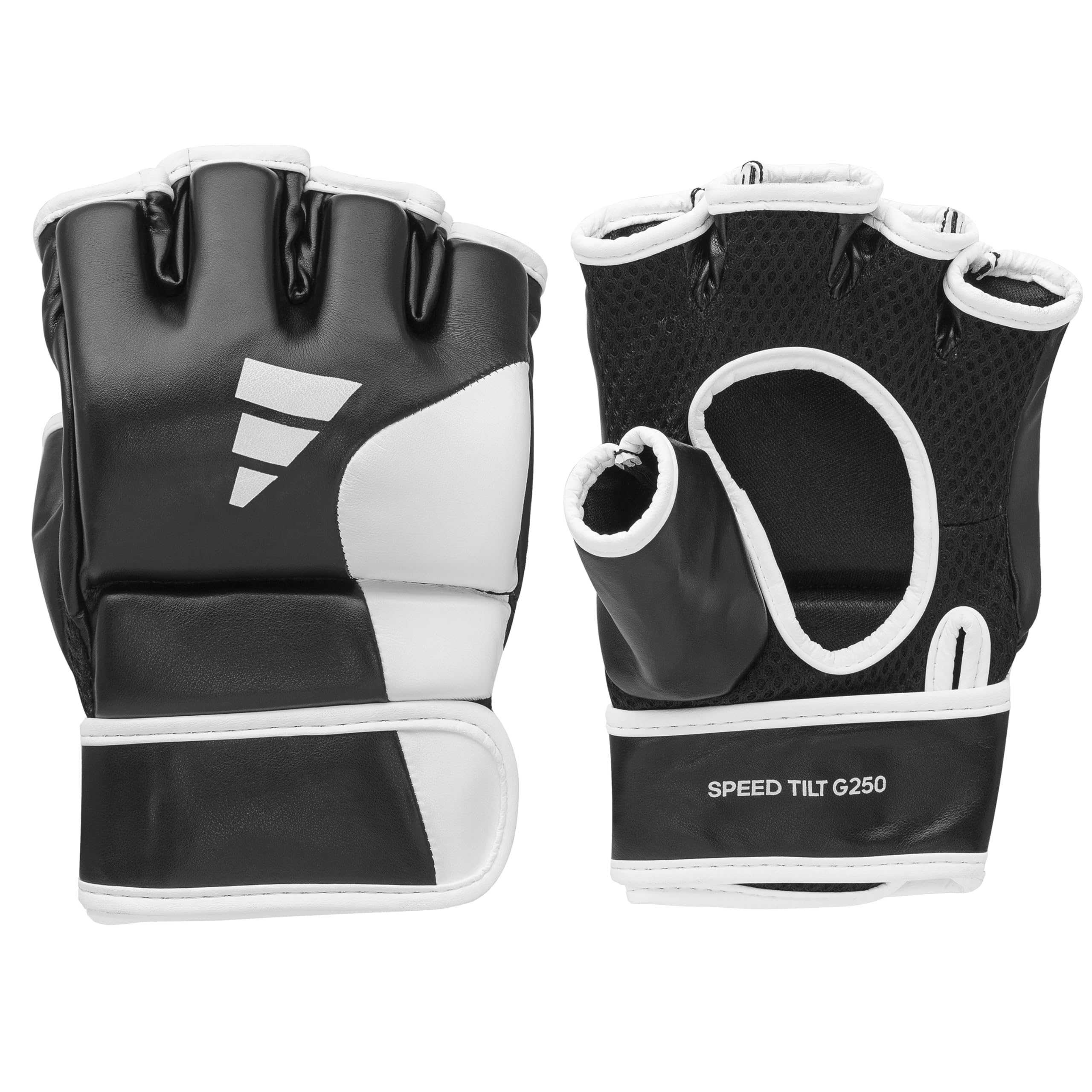 adidas MMA Gloves Speed Tilt G250 Boxing Gloves, Medium, Sparring Training Gloves, Black/White