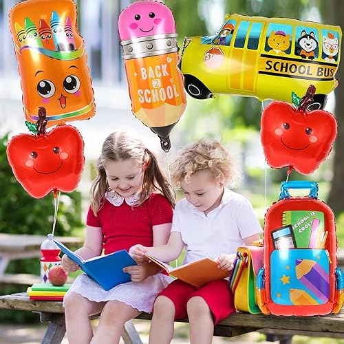 Miniatura 3 de 8 globos de aluminio para el regreso a clases, globos gigantes de Mylar de LIYDE para el primer día de escuelaprofesordecoración de fiesta de