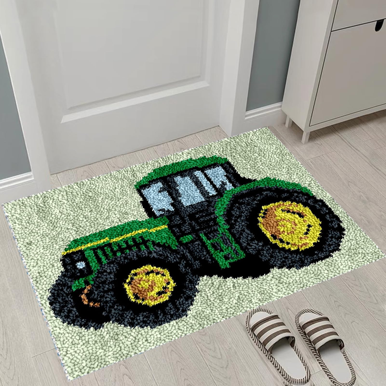 Kit Gancio di Chiusura Tappeto, Kit Gancio a chiavistello Tappeto Fai da Te, Tappeto Kit da Ricamo, Kit Gancio Latch Tappeto Fare, Realizzazione Tappeti Kit, 3D Latch Hook Tappeto 38 x 52 cm