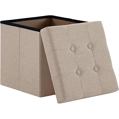 Relaxdays Polster Hocker mit Stauraum, gestreifter Sitzhocker ...