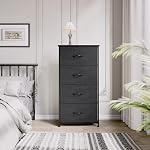 YITAHOME Storage Tower with 4 Drawers - Fabric Dresser, Organizer Unit for Living Room, Closets - Sturdy Steel Frame, Easy Pull Fabric Bins & Wooden Top