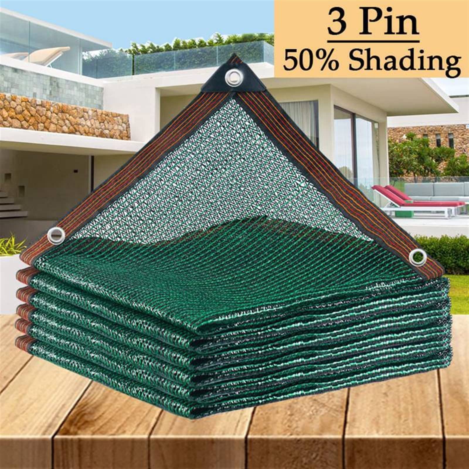 Sonnensegel für den Außenbereich, 50 % UV-Schutz, Sonnenschutz für Garten, Balkon, Terrasse und Schuppen, leichtes, wasserdichtes Gewebe, einfache Installation, hitzebeständig