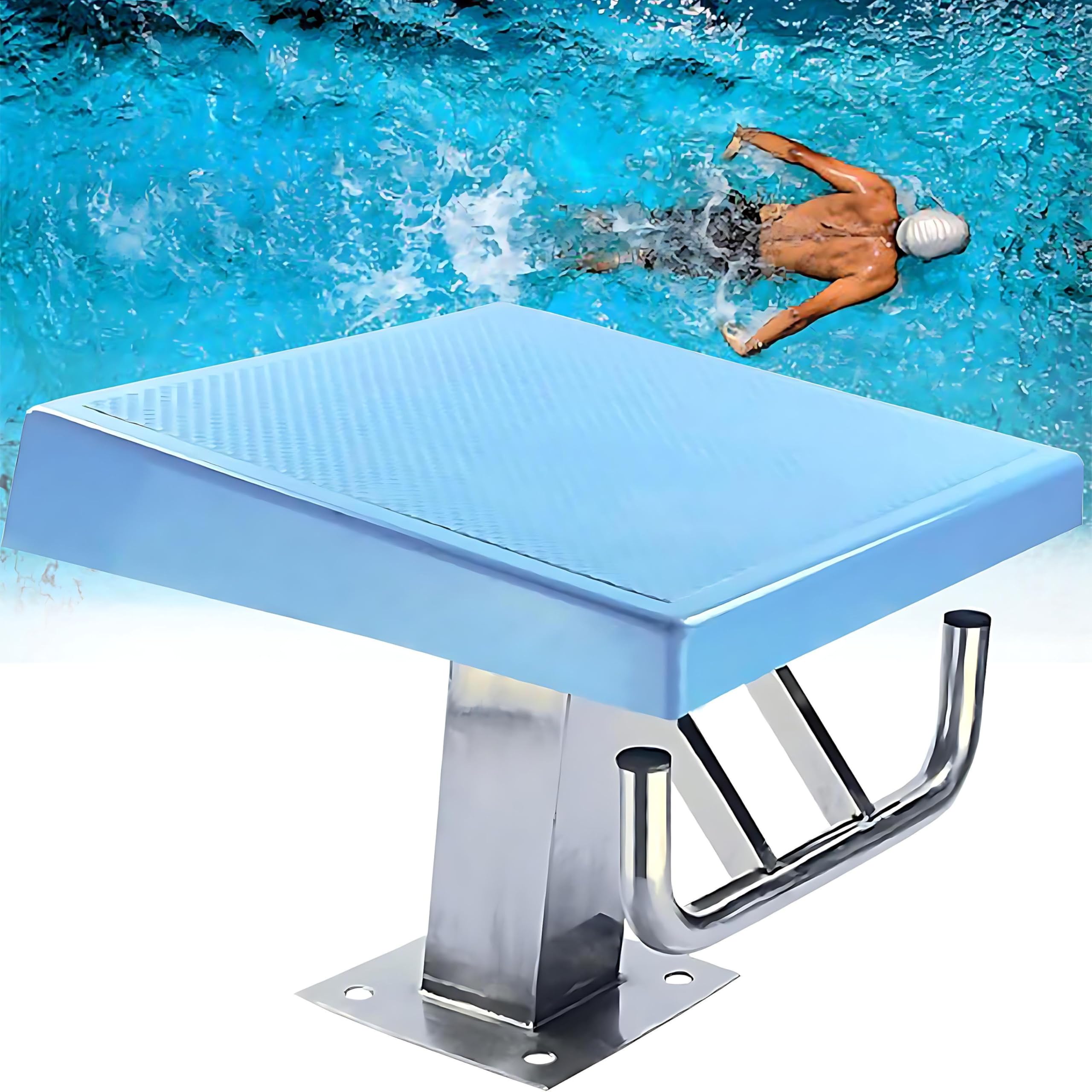 Plataforma de buceo resistente, acero inoxidable antideslizante, capacidad de carga de 440 libras, inclinación de 15° para competición de entrenamiento en piscina
