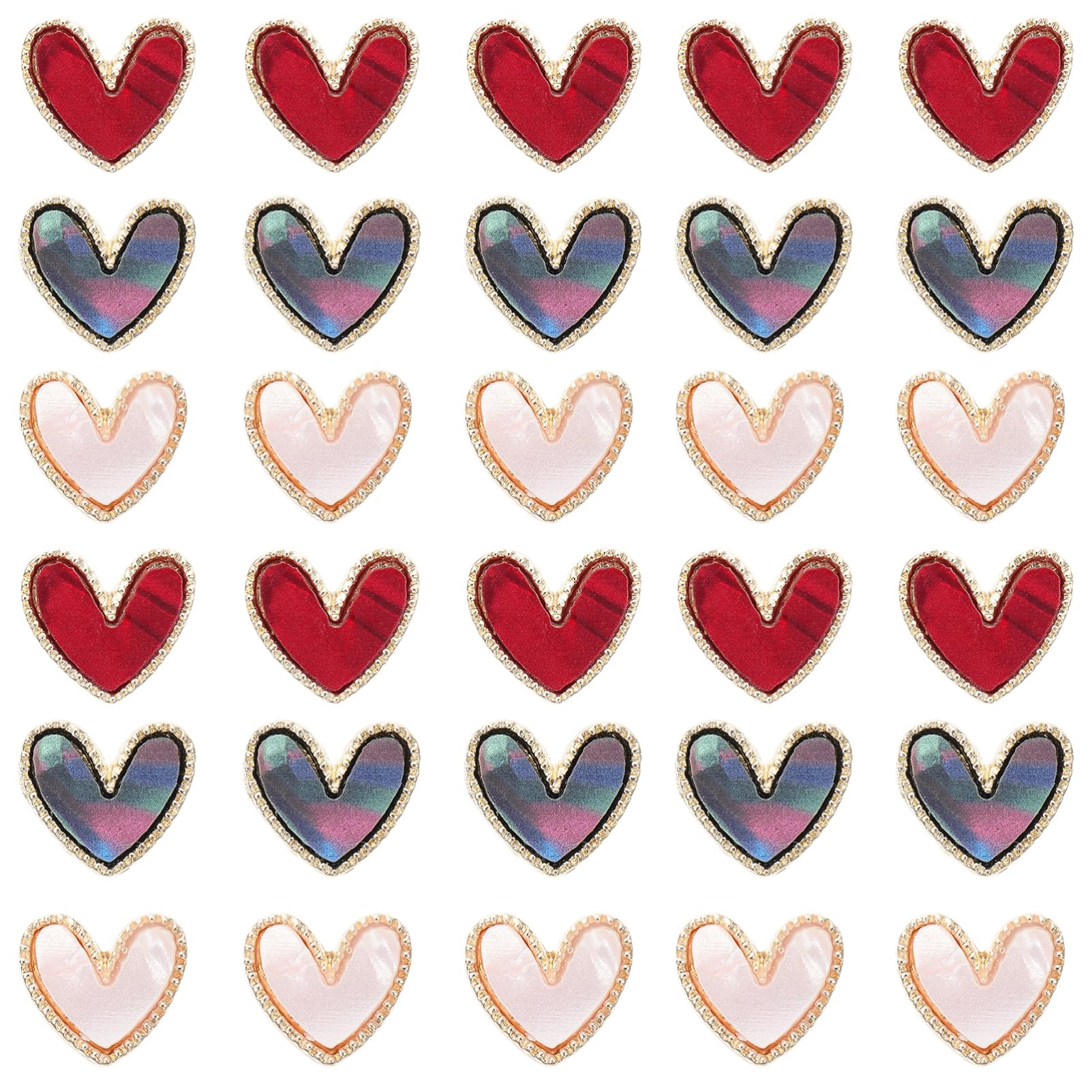 LIFKOME 30Pcs Heart Nail Art Charms Alloy Nail Accessories for Manicure Decorative Nail Decors for Home and Salon Use Compact and Fashionable Design