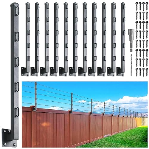 Hulave 12-Pack Fence Post Extender, High 32" Fence Barbed Wire
