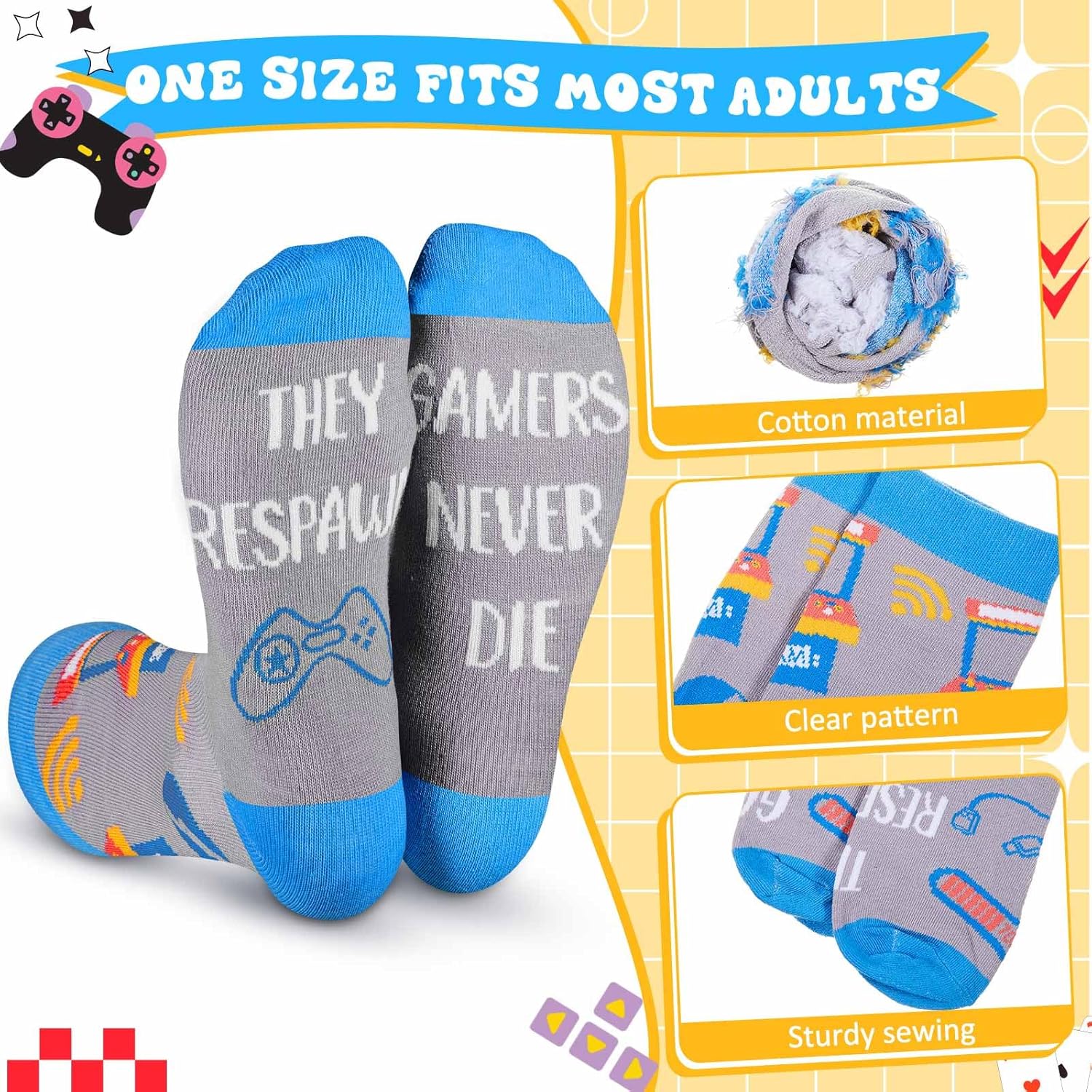 Haysandy 8 Pairs Men Funny Crew Socks Christmas Gifts Athletic Socks for Men Christmas Birthday Holiday Stocking Stuffer - Image 4