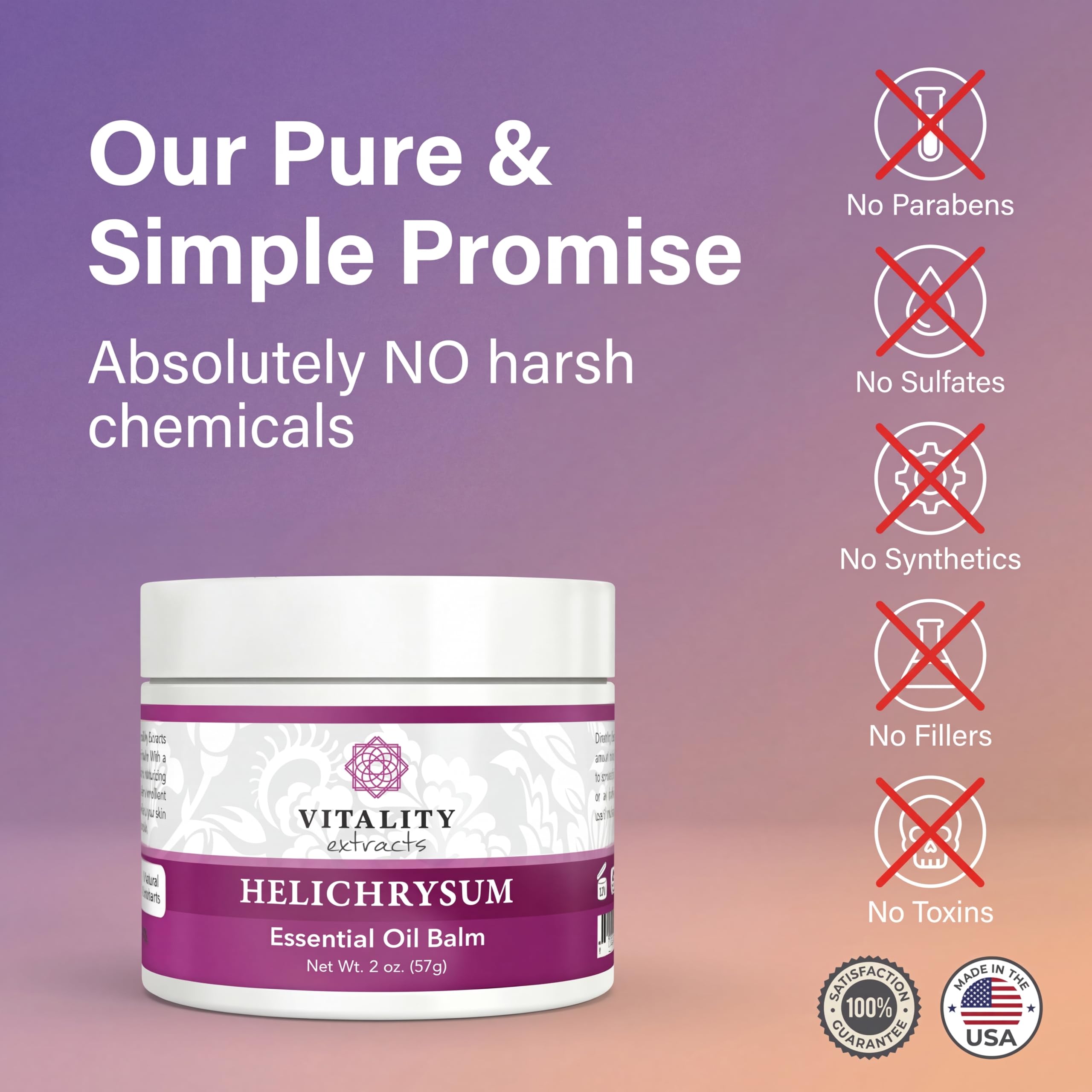 Vitality Extracts Helichrysum Balm with Beeswax and Almond Oil, 2 oz
