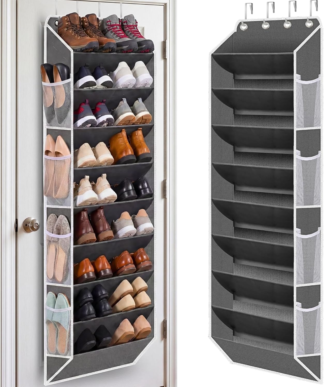 Ofiray-home Over the Door Shoe Organizer, 20-30 Pairs | Large & Deep Pockets, Fits Boots, Sneakers or Larger Shoes, Space-Saving, For Bedroom, Small Closet, Entryway