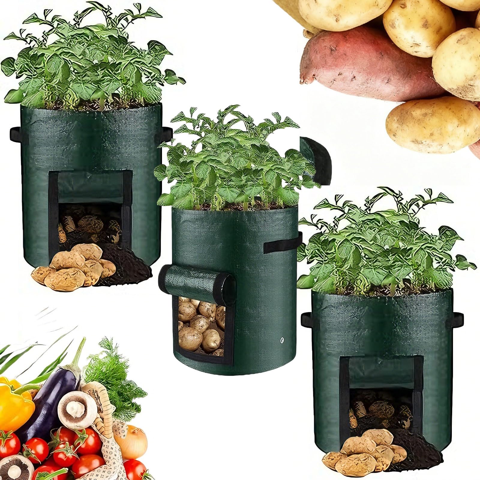 Bolsas de cultivo de patatas para crear un huerto urbano en el balcón