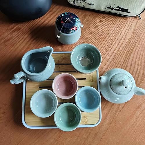 Miniatura 5 de Four Seasons - Juego de té de cuatro colores, juego de té para viajar en cuatro estaciones, adecuado para cumpleaños, ceremonias de graduación, día