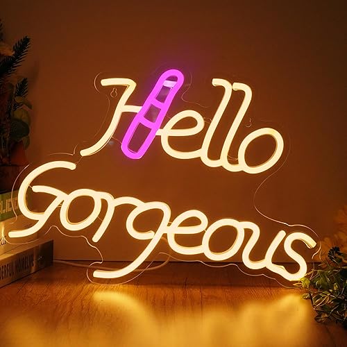 Letrero de neón para decoración de pared, luz regulable de 2 colores, alimentado por USB, luz LED de neón para habitación de niña, dormitorio, telón