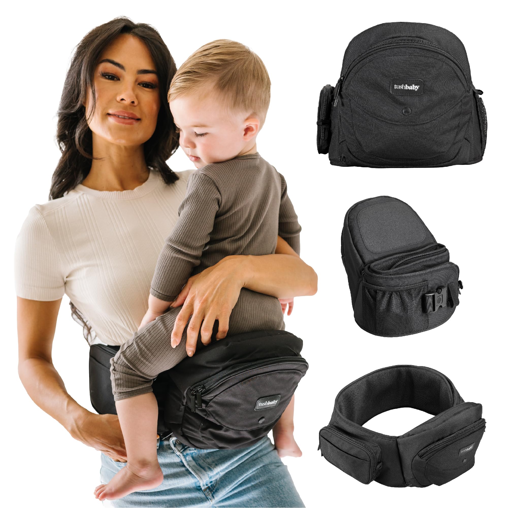 美品！　ヒップシート　メッシュ素材ブラック Amazon.co.jp: TushBaby タッシュベビー ヒップシート 抱っこひも 二重