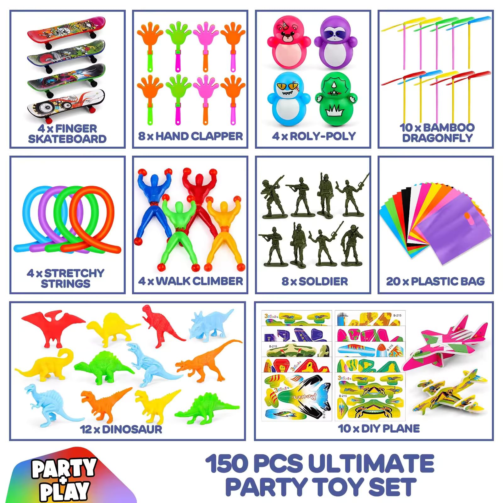 V B Party + Play Party Bag Fillers for Kids Pack of 150pc - Image 3
