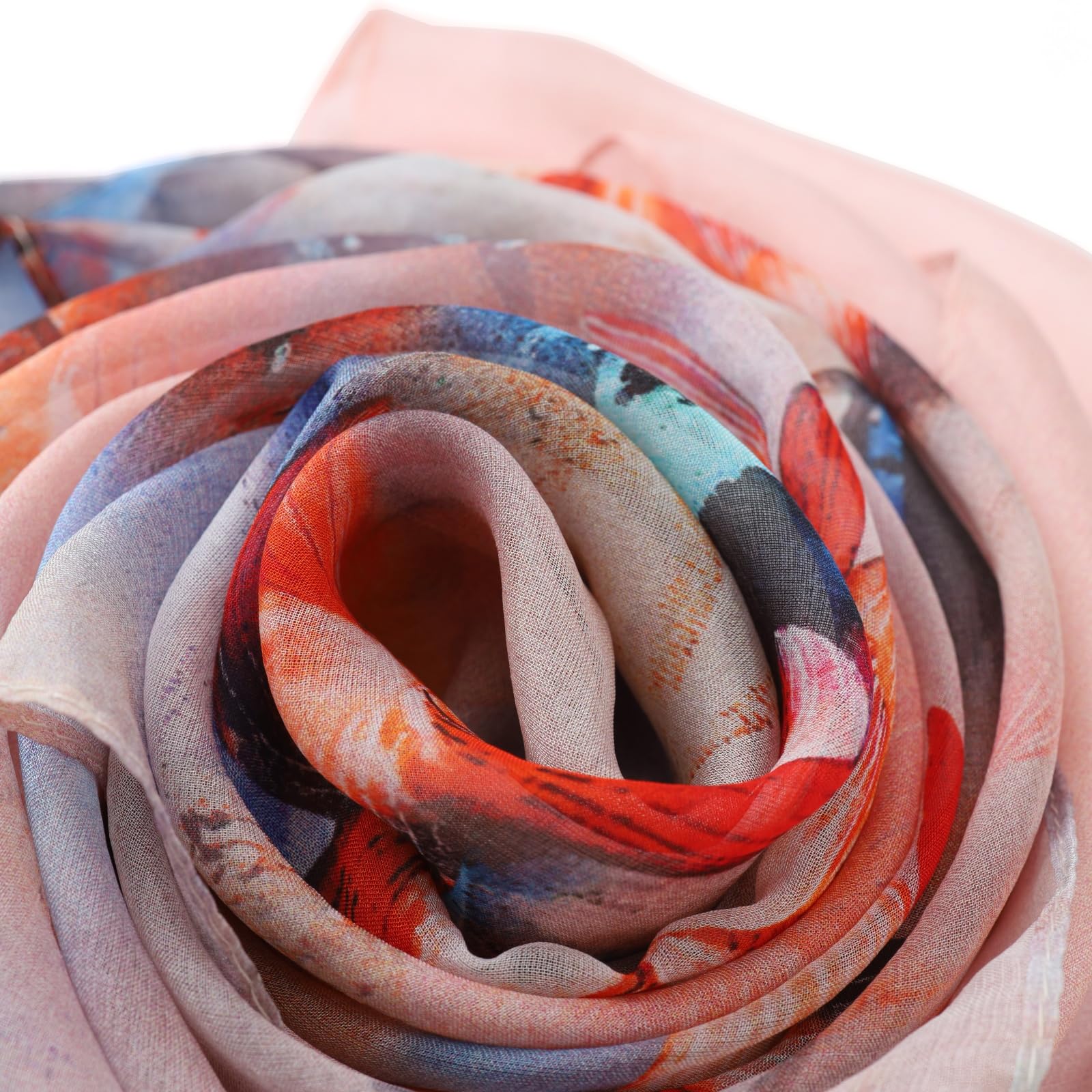 JWSilk Sciarpa lunga in chiffon di seta con stampa floreale