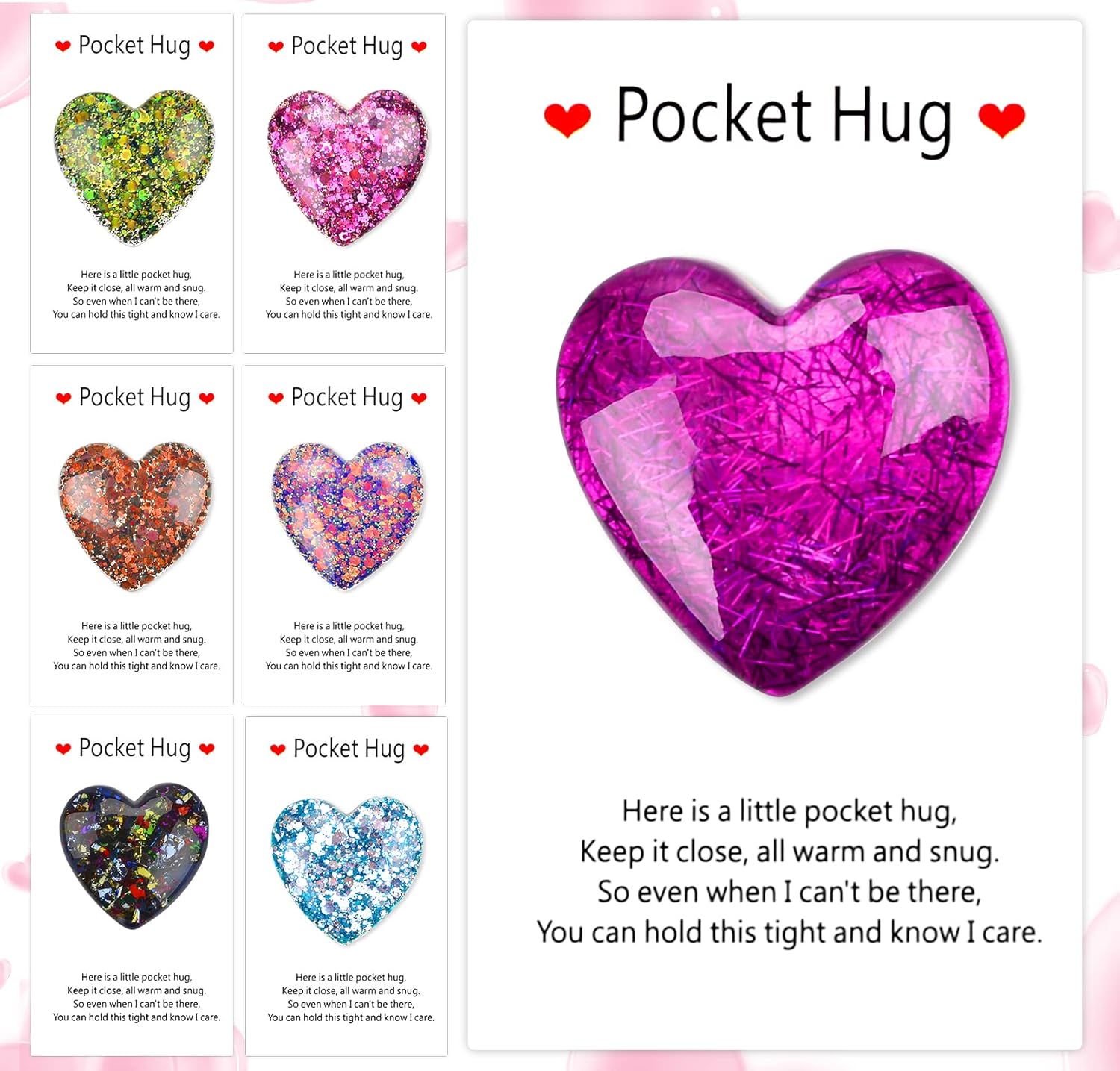 Pocket Hug, Pocket Hug Heart with Card, Pocket Hug Token, Heart