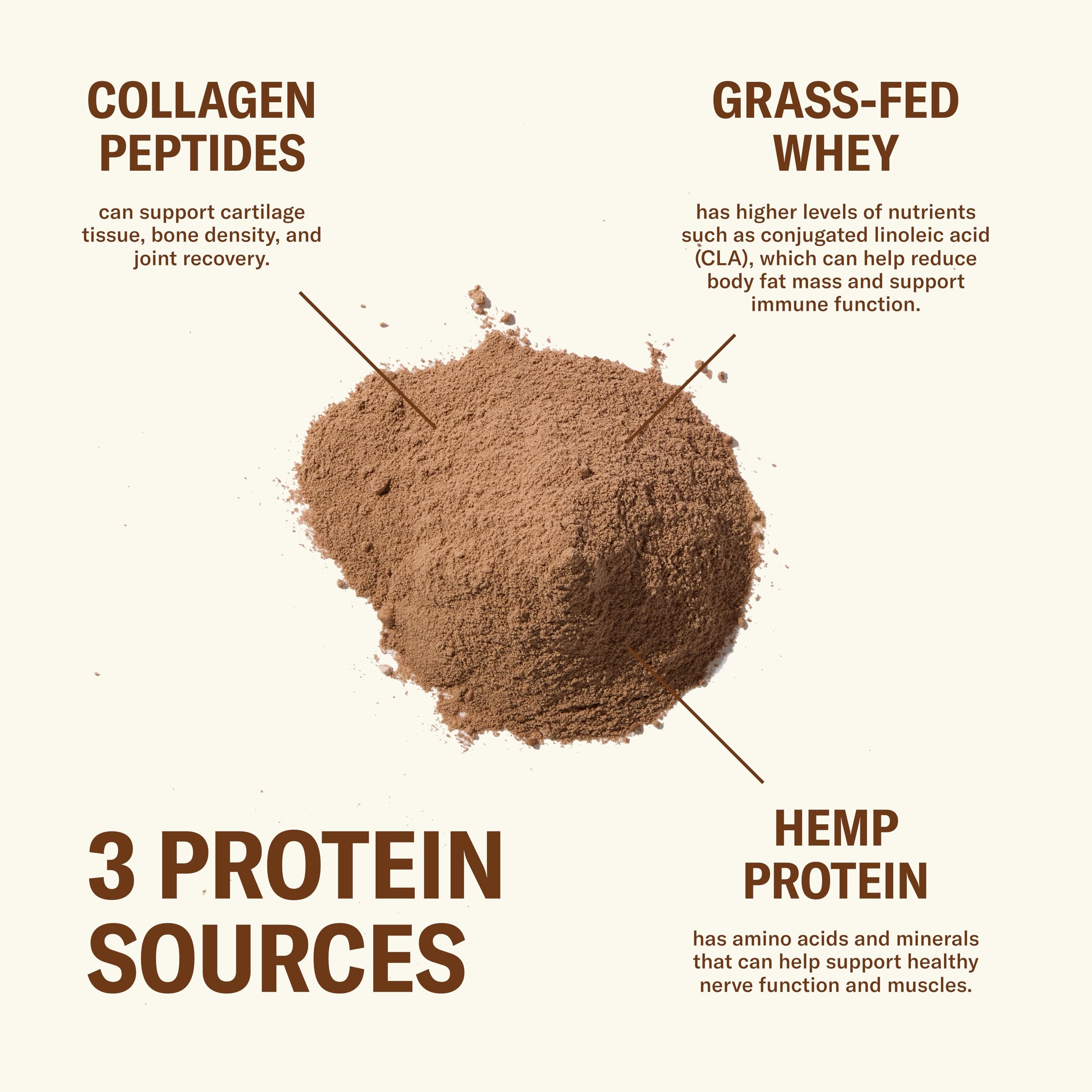 Ballerina Farm Grass Fed Whey Protein Powder Creamy Chocolate, 24g Protein with Collagen Peptides, Bovine Colostrum, Hemp Hearts, Prebiotic Fiber, No Added Sugar or Artificial Ingredients, 20 Servings — Amazon image 5