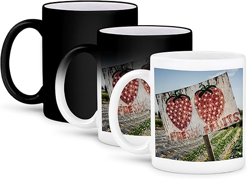 3dRose California, Central Valley, Modesto, garden and sign for strawberries - Mugs (mug_229841_3)