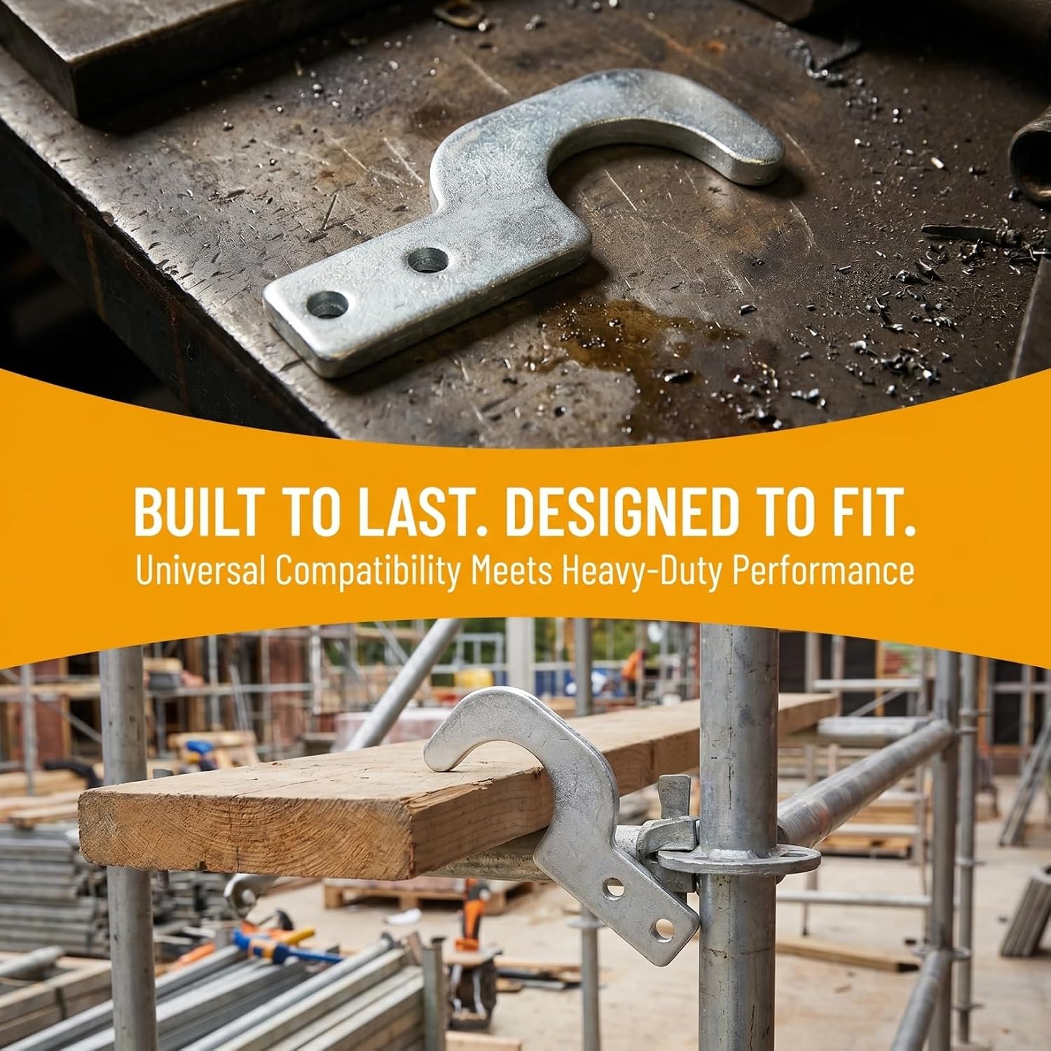 Luxshiny Heavy Duty Scaffold Step Hooks 2Pcs Locking Scaffold Board Support Clamps for Secure Platform Stability Versatile Scaffolding Accessories for Construction and Renovation Sites
