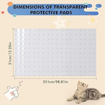 Heavy Duty Doorway Carpet Protector, Heavy Duty Plastic Prevents Cats and Dogs from Scratching your Carpet and Rugs at Doorways Non-Slip 8.2Ft Floor Runner Thicker for Better Protection and Durability