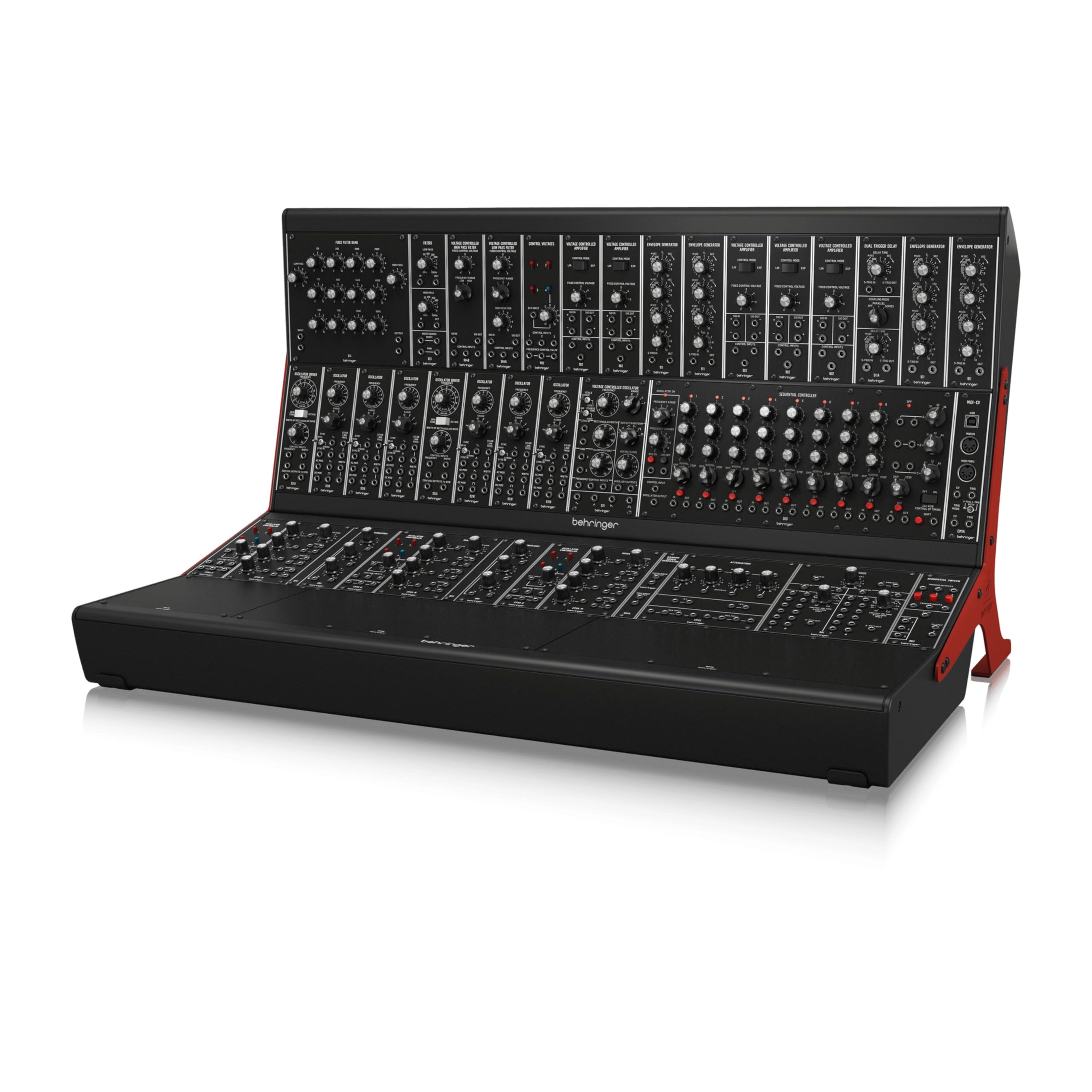 Behringer SYSTEM 55 Sintetizzatore modulare completo "System 55" con 38 moduli, convertitore da MIDI a CV e 2 custodie EURORACK GO