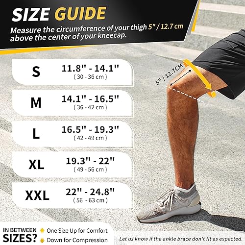 Miniatura 5 de CAMBIVO Rodillera para dolor de rodilla, rodillera de compresión con estabilizadores laterales y almohadilla de gel para rótula, soporte de rodilla
