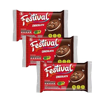 Festival Chocolate Cookies, Chocolate Cream Sandwich, 14.22 oz Pack of 3