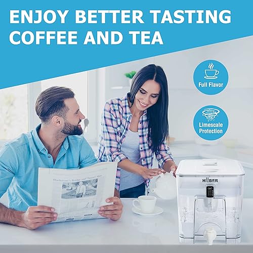 Miniatura 5 de HUBER - Dispensador de jarra de filtro de agua extra grande de 40 tazas para refrigerador y encimera, 2.5 galones con filtro, purificador de agua